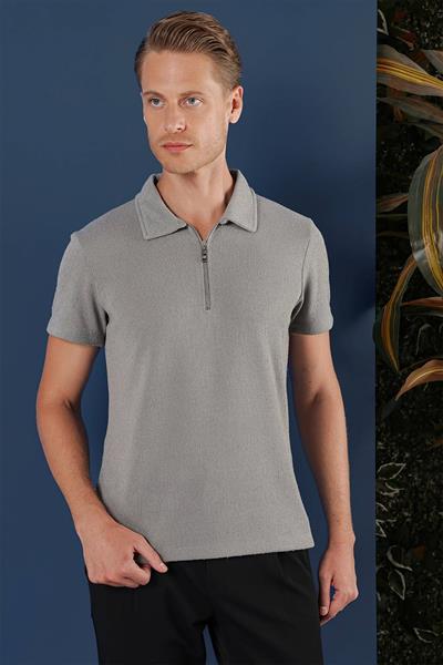 TS 871 Slim Fit Gri Spor T-Shirt