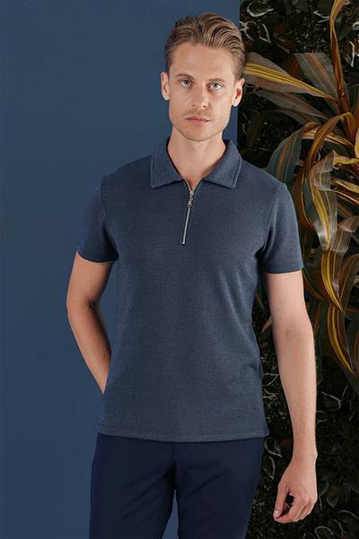 TS 871 Slim Fit İndigo Spor T-Shirt