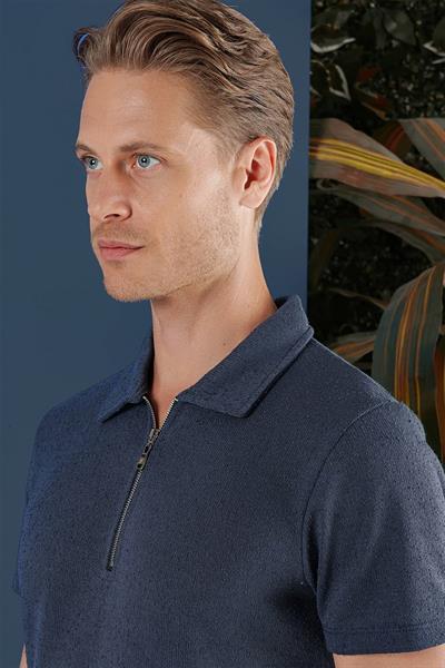 TS 871 Slim Fit İndigo Spor T-Shirt