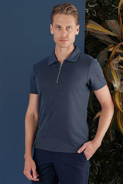 TS 871 Slim Fit İndigo Spor T-Shirt
