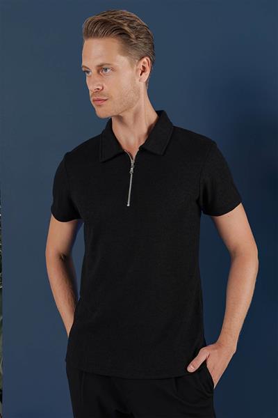 TS 871 Slim Fit Siyah Spor T-Shirt