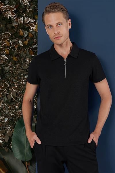 TS 871 Slim Fit Siyah Spor T-Shirt