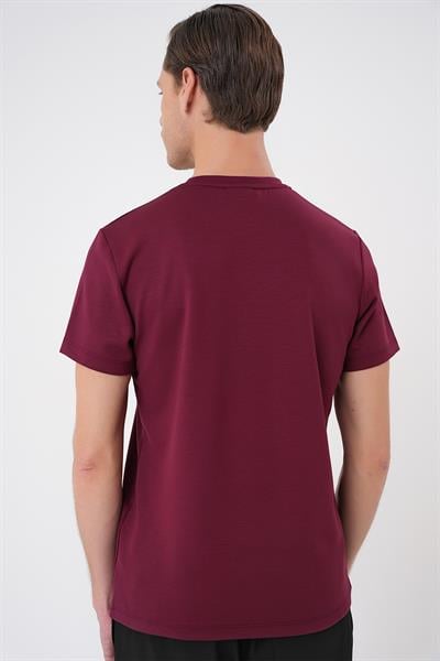 TS 885 Slim Fit Bordo Spor T-Shirt