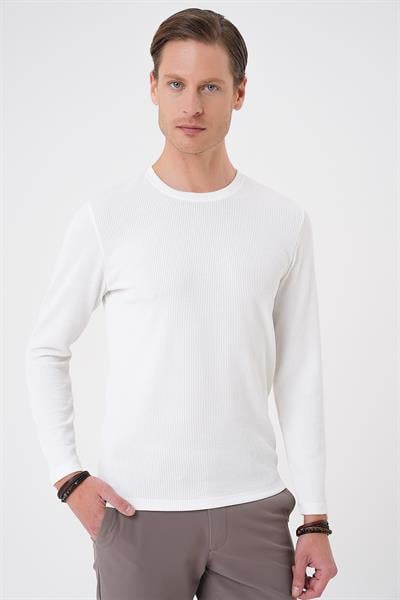TS 887 Slim Fit Beyaz T-Shirt