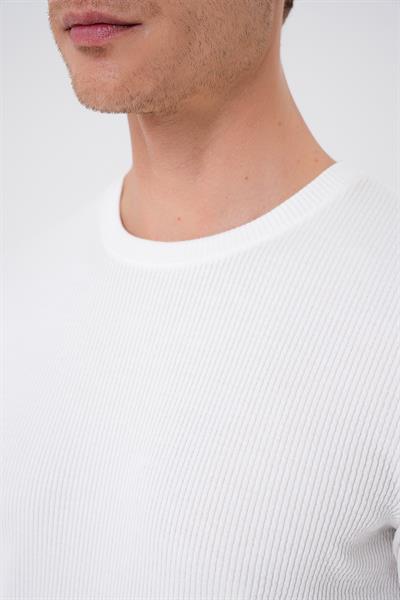 TS 887 Slim Fit Beyaz T-Shirt