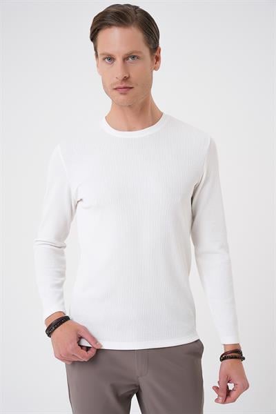 TS 887 Slim Fit Beyaz T-Shirt