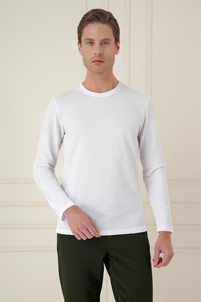 TS 889 Slim Fit Beyaz Spor T-Shirt