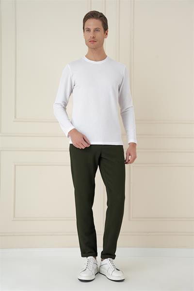 TS 889 Slim Fit Beyaz Spor T-Shirt