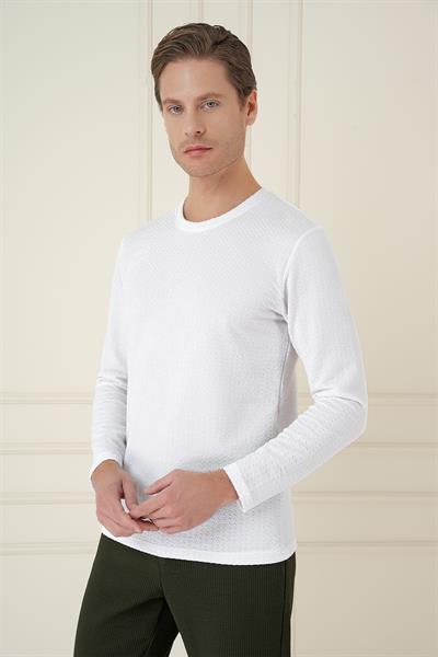 TS 889 Slim Fit Beyaz Spor T-Shirt