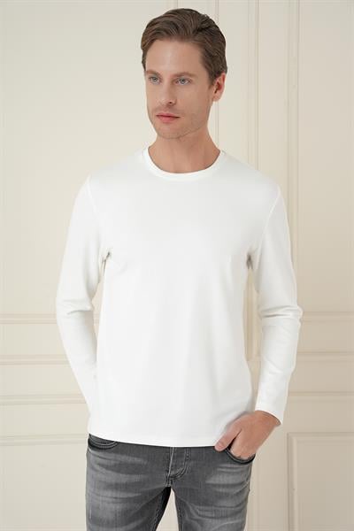 TS 892 Slim Fit Ekru Spor T-Shirt