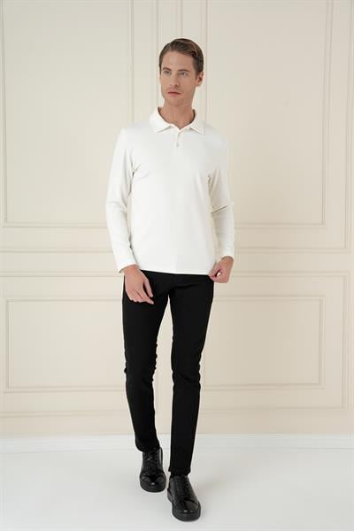 TS 893 Slim Fit Ekru Spor T-Shirt