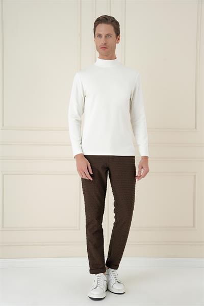 TS 894 Slim Fit Ekru Spor T-Shirt