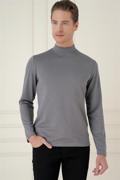 TS 894 Slim Fit Füme Spor T-Shirt