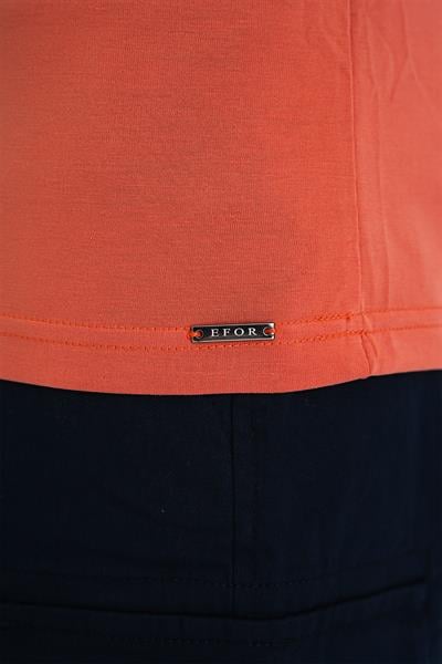 Ts 903 Comfort Fit Polo Yaka Modal Karışım Kısa Kol Casual Turuncu Tişört