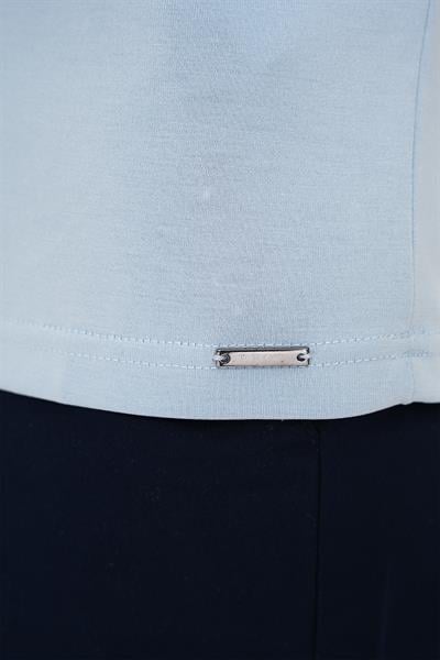Ts 903 Comfort Fit Polo Yaka Modal Karışım Kısa Kol Casual Mavi Tişört