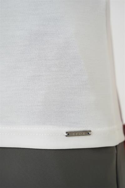 Ts 903 Comfort Fit Polo Yaka Modal Karışım Kısa Kol Casual Ekru Tişört