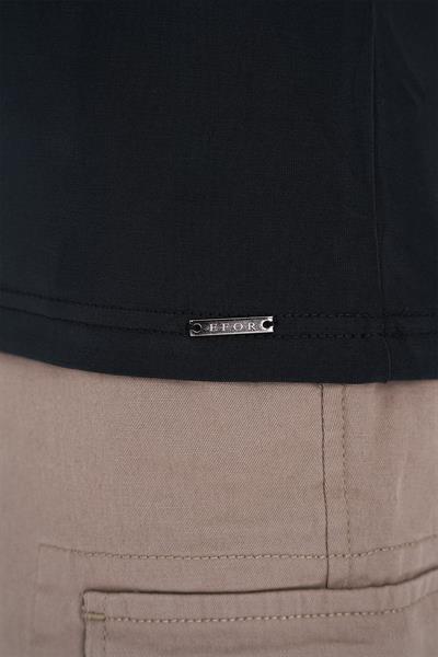 Ts 903 Comfort Fit Polo Yaka Modal Karışım Kısa Kol Casual Siyah Tişört