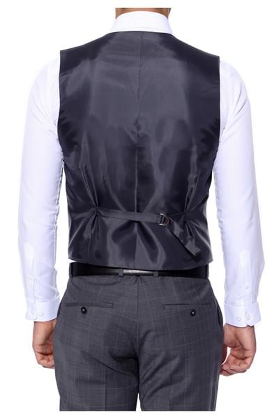 Y 102 Slim Fit Klasik Gri Yelek