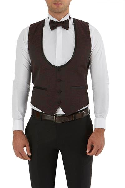 Y 141 Slim Fit Siyah Klasik Yelek