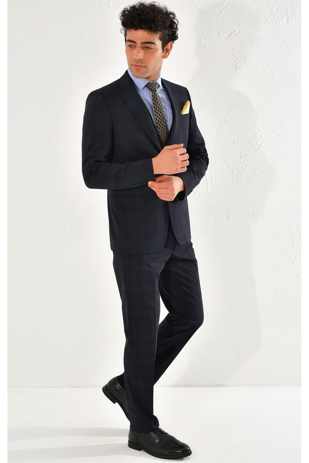TK 783 Slim Fit Lacivert Klasik Takım Elbise