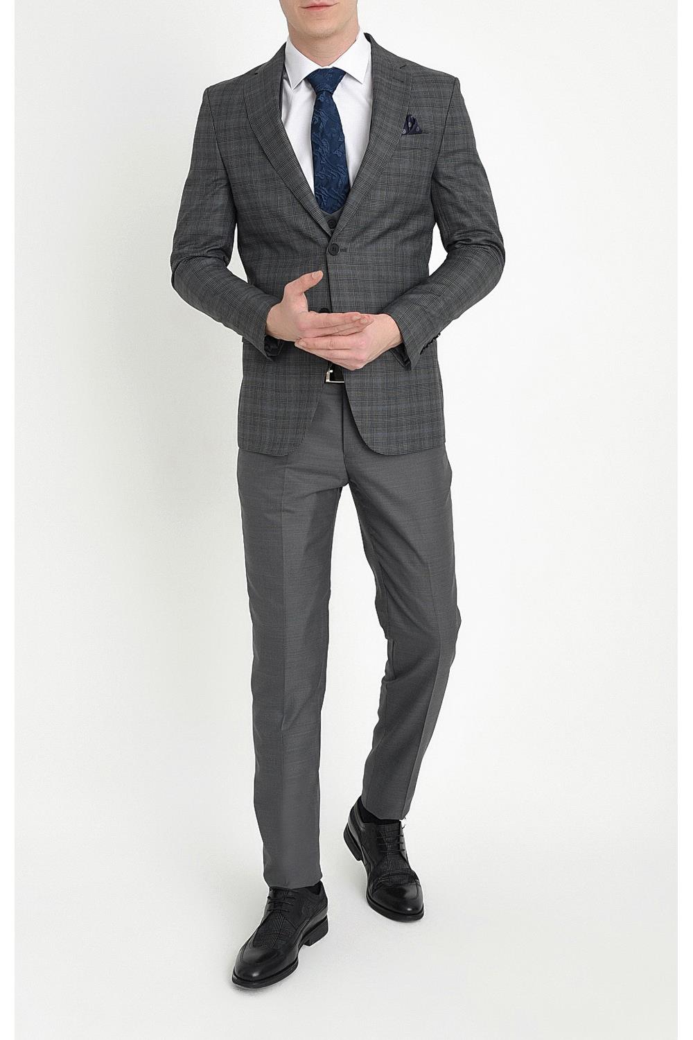 TK 785 Slim Fit Antrasit Klasik Takım Elbise
