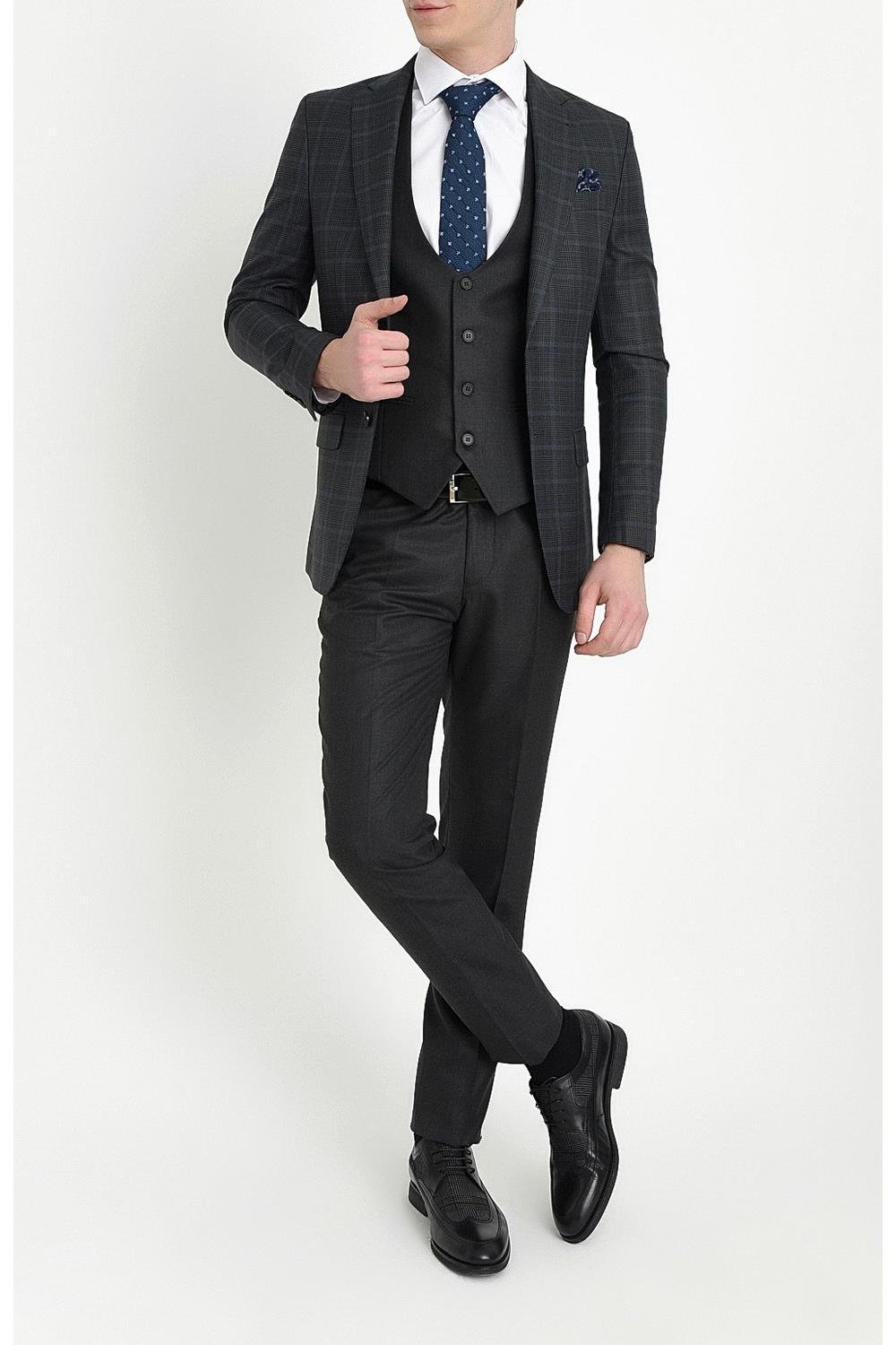 TK 785 Slim Fit Siyah Klasik Takım Elbise