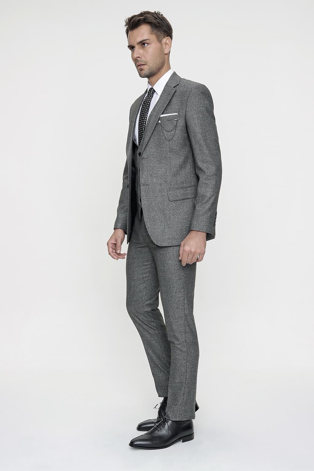 TK 821 Slim Fit Siyah Klasik Takım Elbise