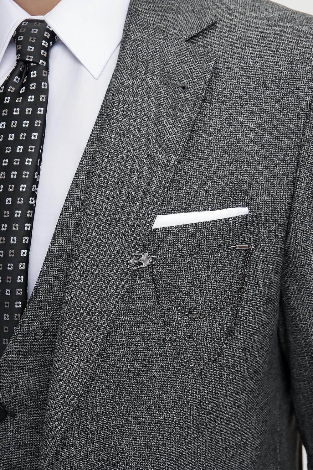 TK 821 Slim Fit Siyah Klasik Takım Elbise