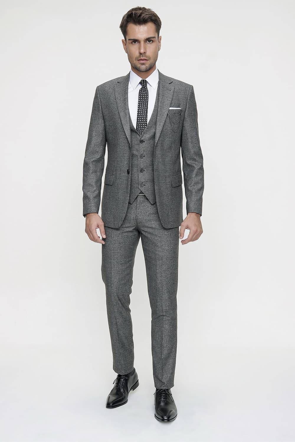 TK 821 Slim Fit Siyah Klasik Takım Elbise
