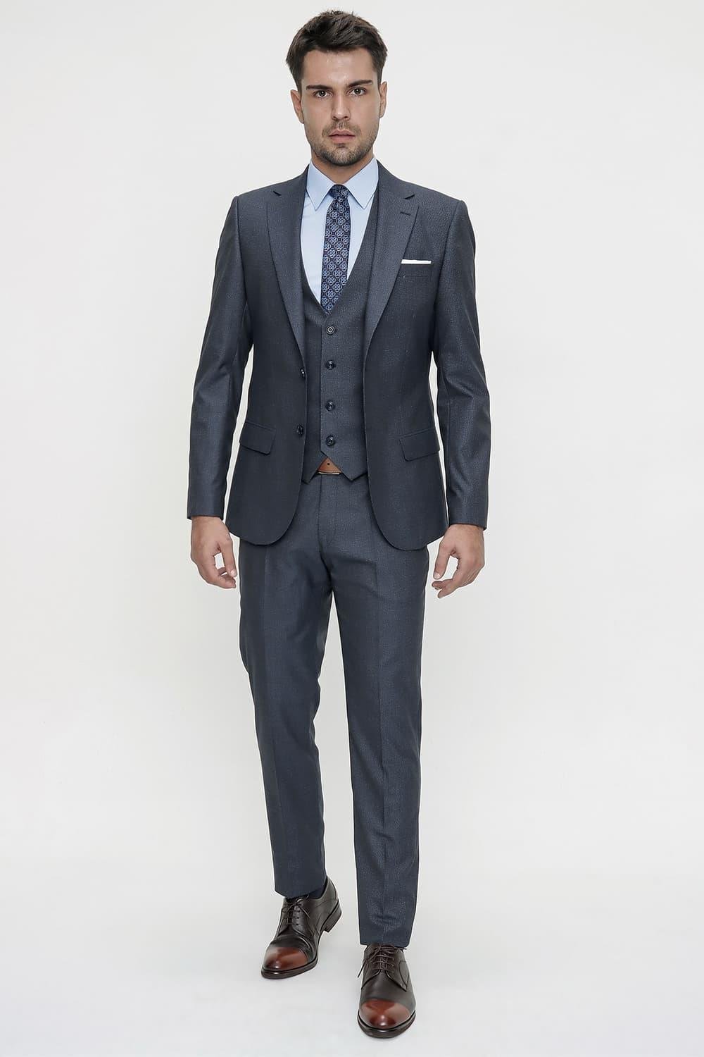 TK 832 Slim Fit Koyu Lacivert Klasik Takım Elbise