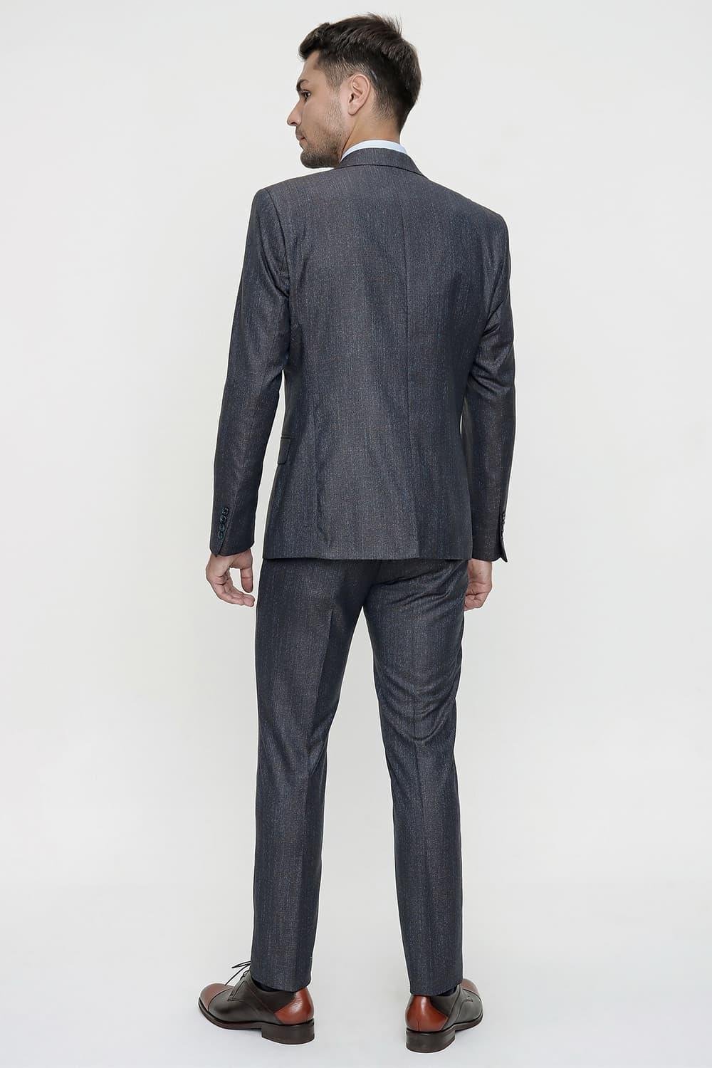 TK 833 Slim Fit Lacivert-Kahve Klasik Takım Elbise