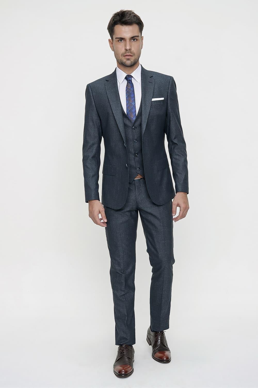 TK 833 Slim Fit Lacivert Klasik Takım Elbise