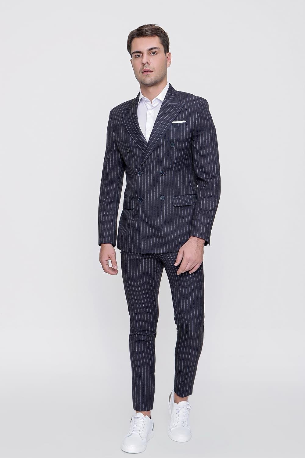 TK 837 Slim Fit Lacivert Klasik Takım Elbise