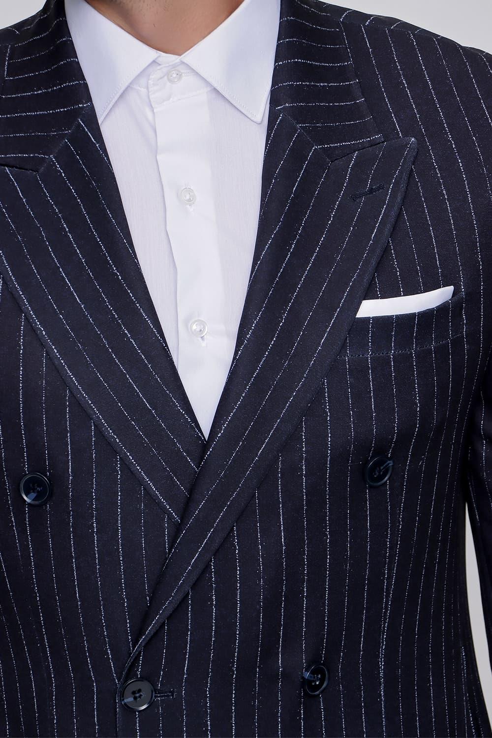 TK 837 Slim Fit Lacivert Klasik Takım Elbise