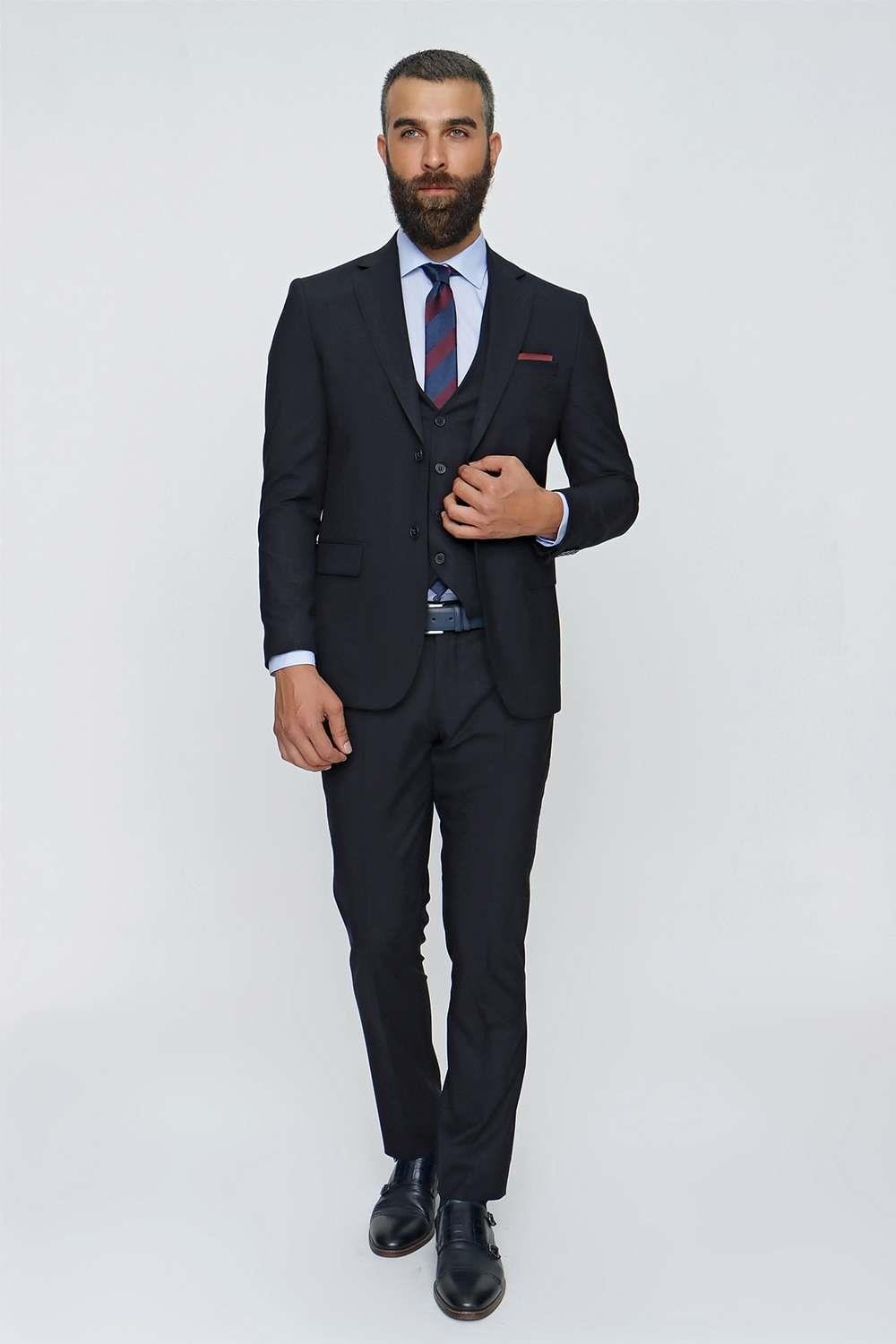 TK 838 Slim Fit Lacivert Spor Takım Elbise