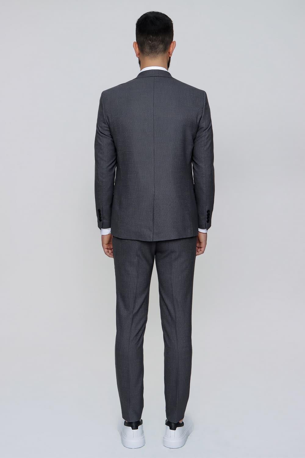 TK 842 Slim Fit Gri Klasik Takım Elbise