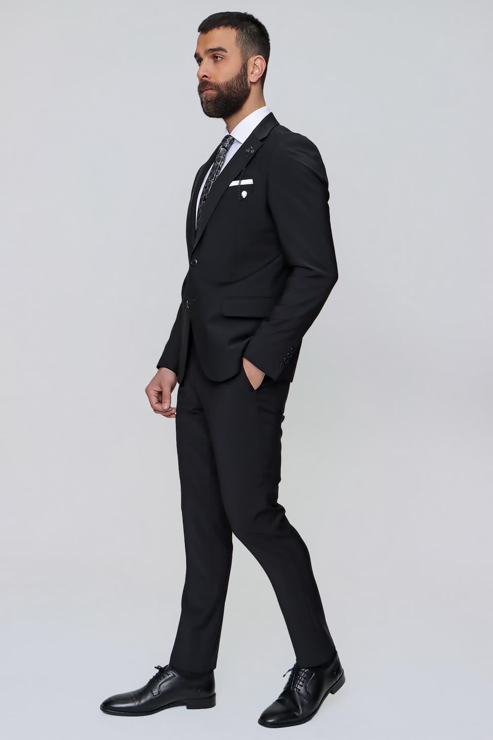 TK 847 Slim Fit Siyah Klasik Takım Elbise