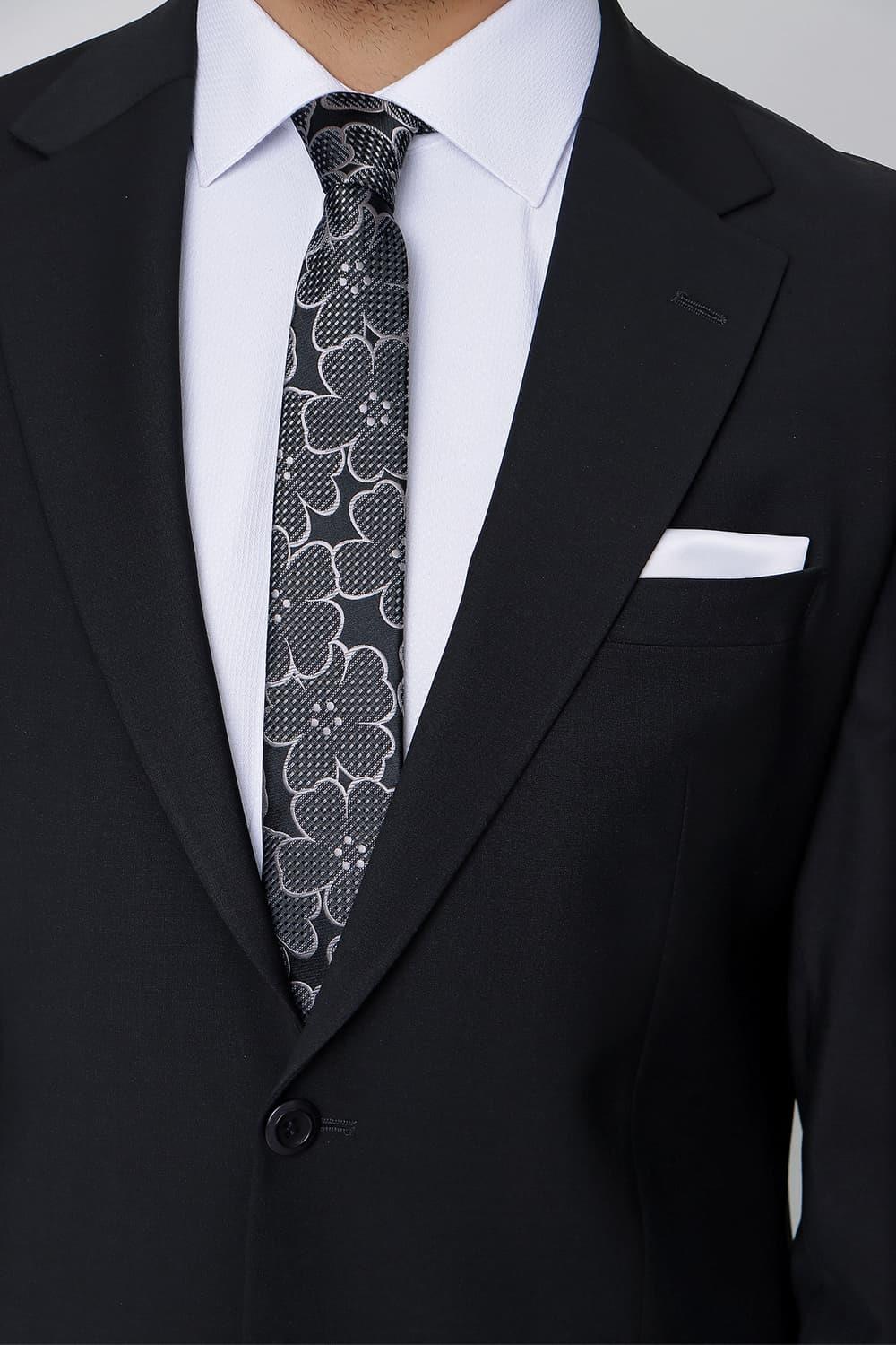 TK 847 Slim Fit Siyah Klasik Takım Elbise