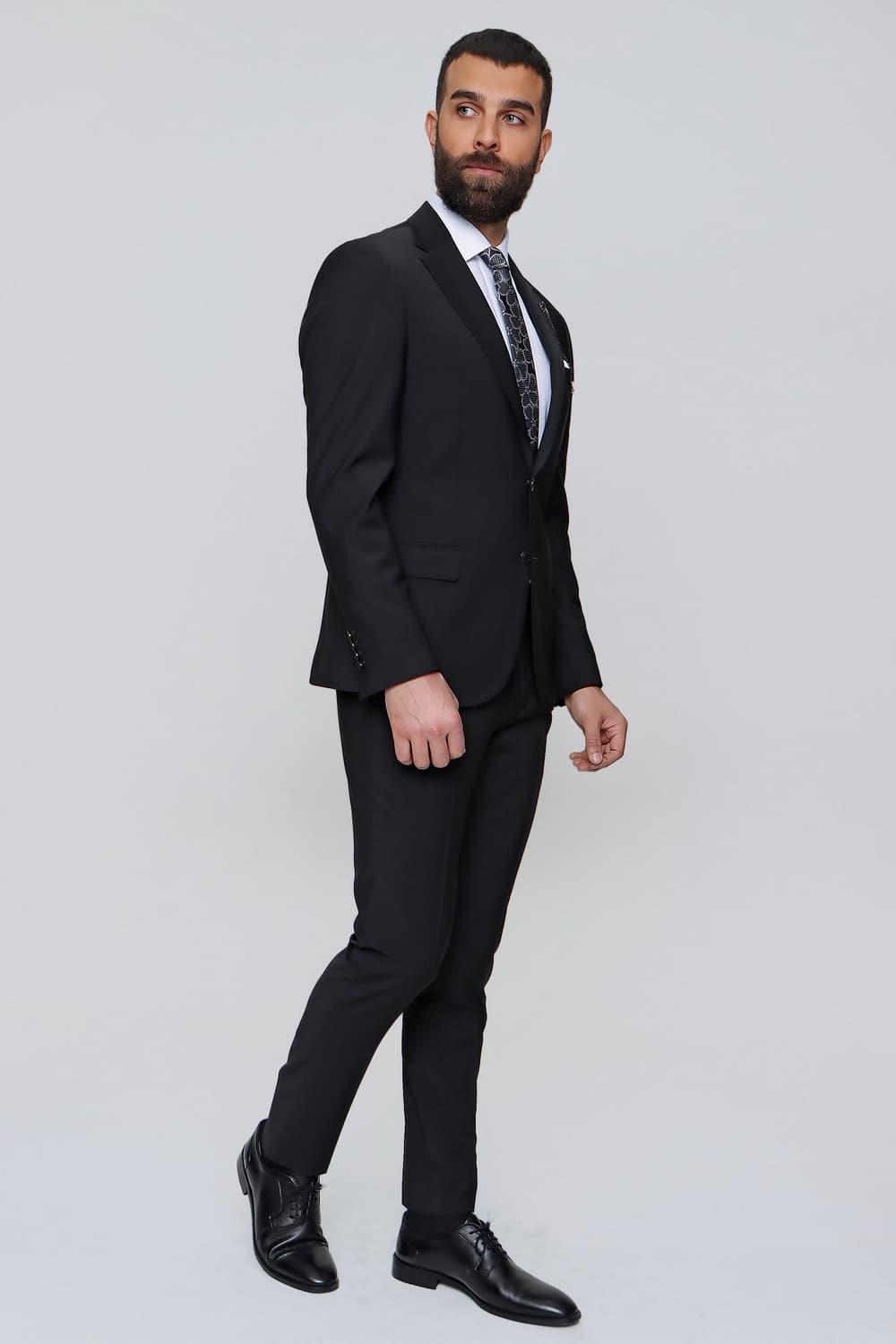 TK 847 Slim Fit Siyah Klasik Takım Elbise