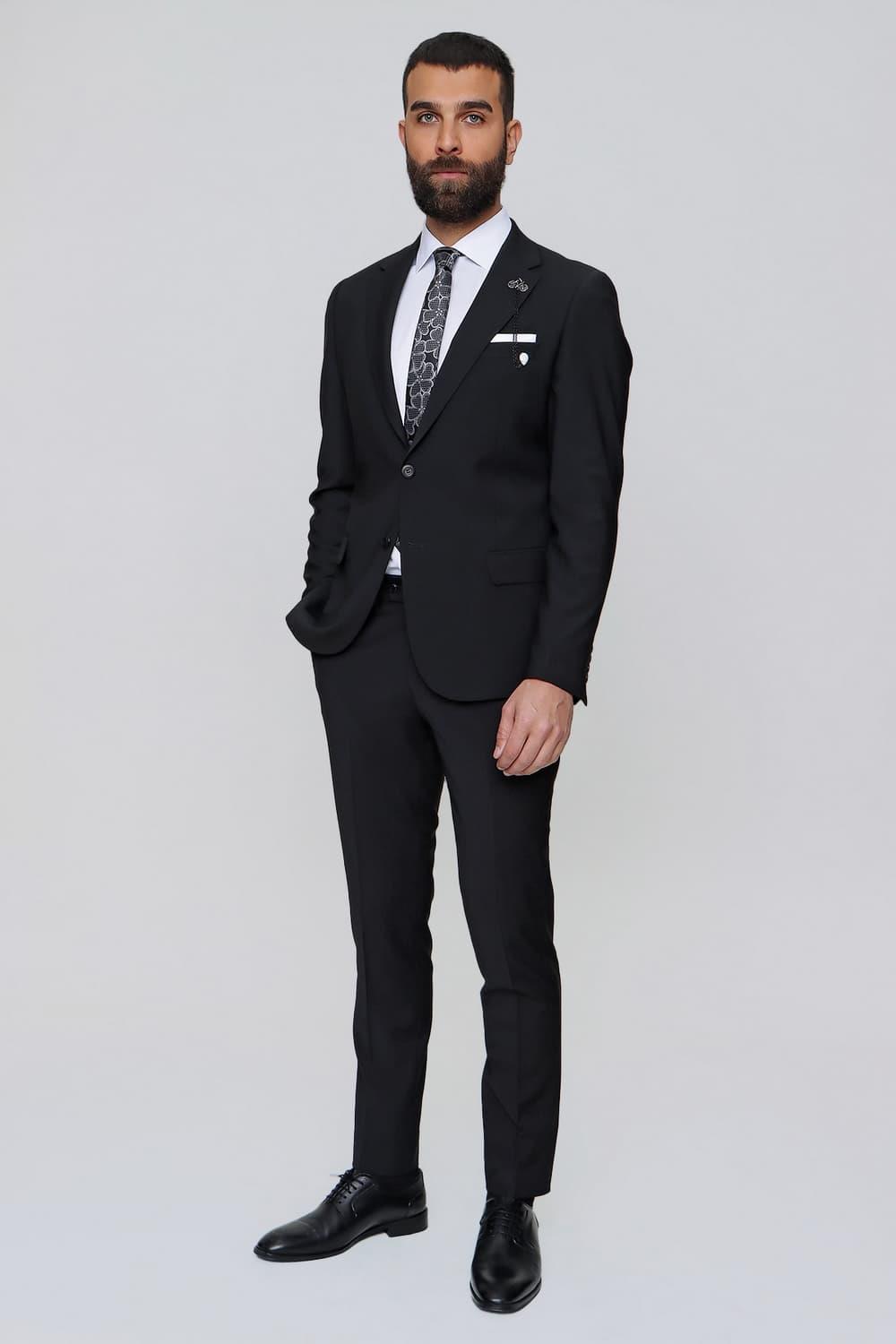 TK 847 Slim Fit Siyah Klasik Takım Elbise