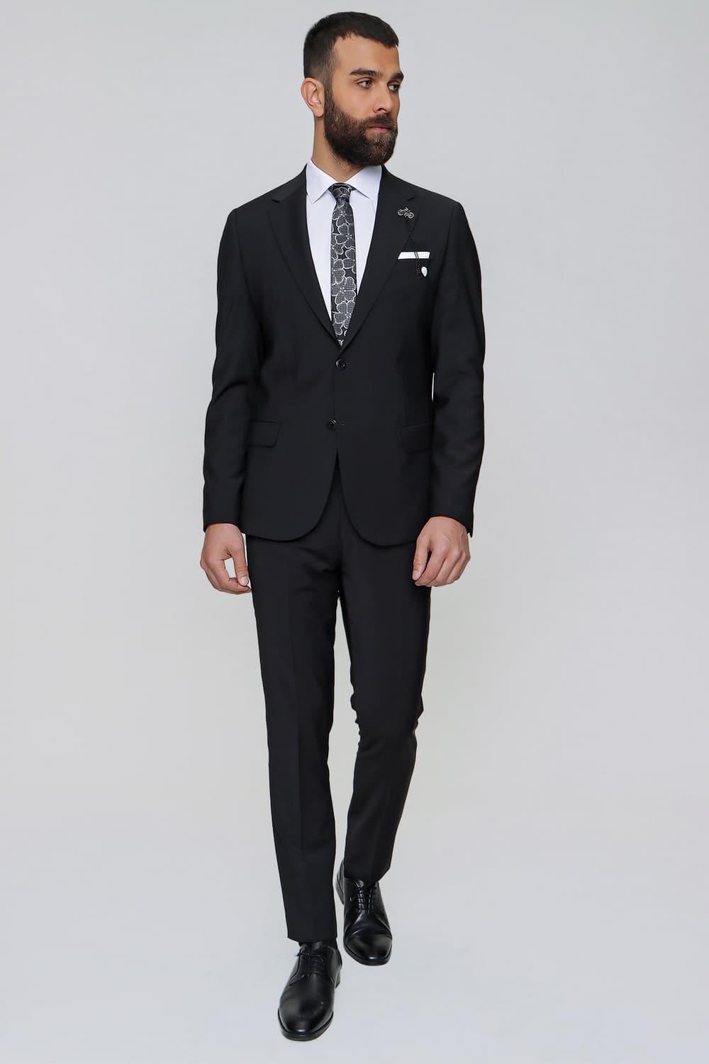 TK 847 Slim Fit Siyah Klasik Takım Elbise