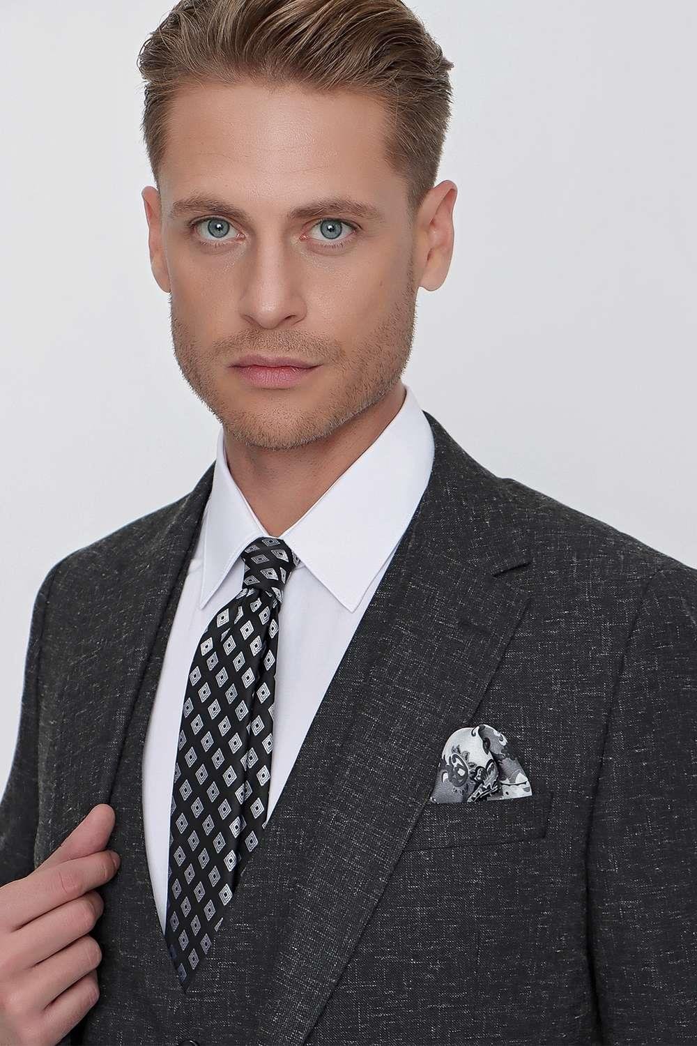 TK 853 Slim Fit Siyah Klasik Takım Elbise
