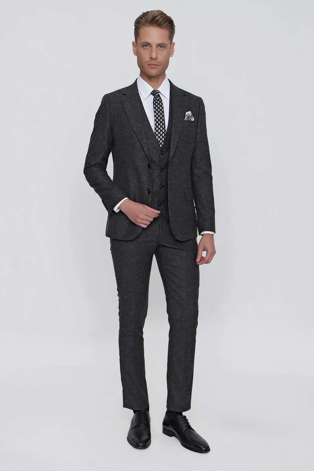 TK 853 Slim Fit Siyah Klasik Takım Elbise