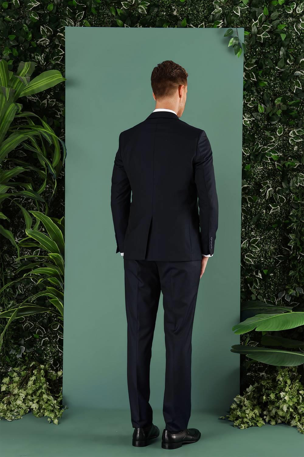 TK 857 Slim Fit Lacivert Klasik Takım Elbise