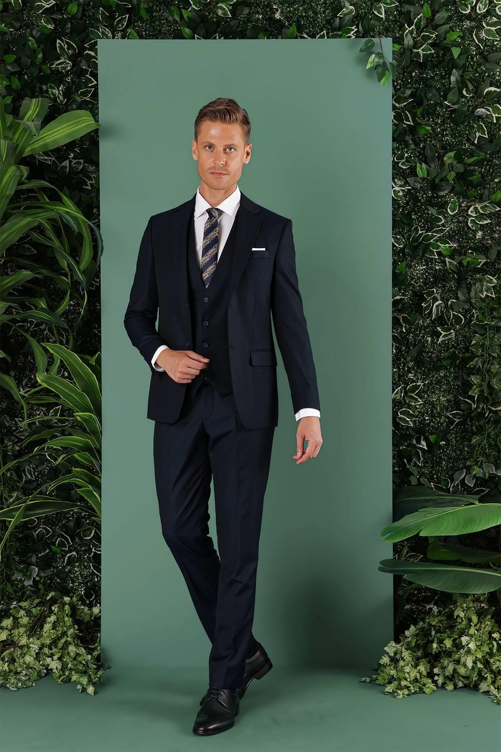 TK 857 Slim Fit Lacivert Klasik Takım Elbise