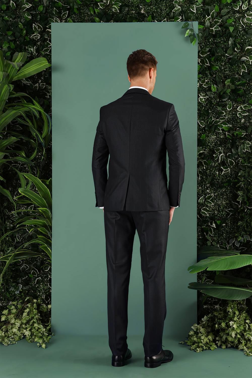 TK 857 Slim Fit Siyah Klasik Takım Elbise