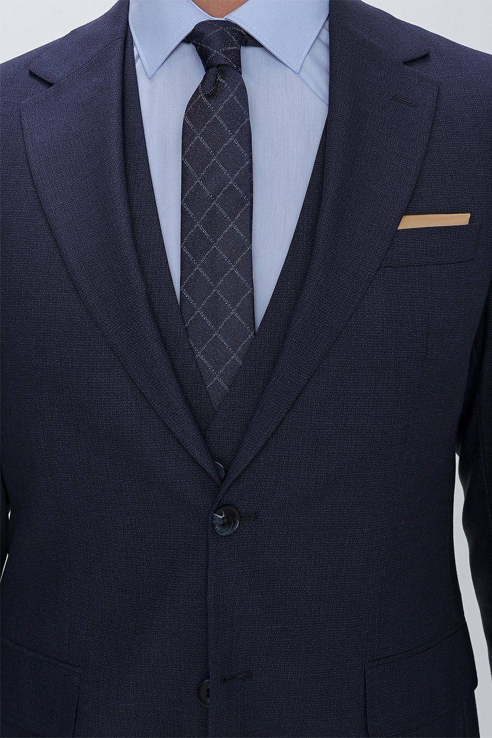 TK 864 Slim Fit Lacivert Klasik Takım Elbise
