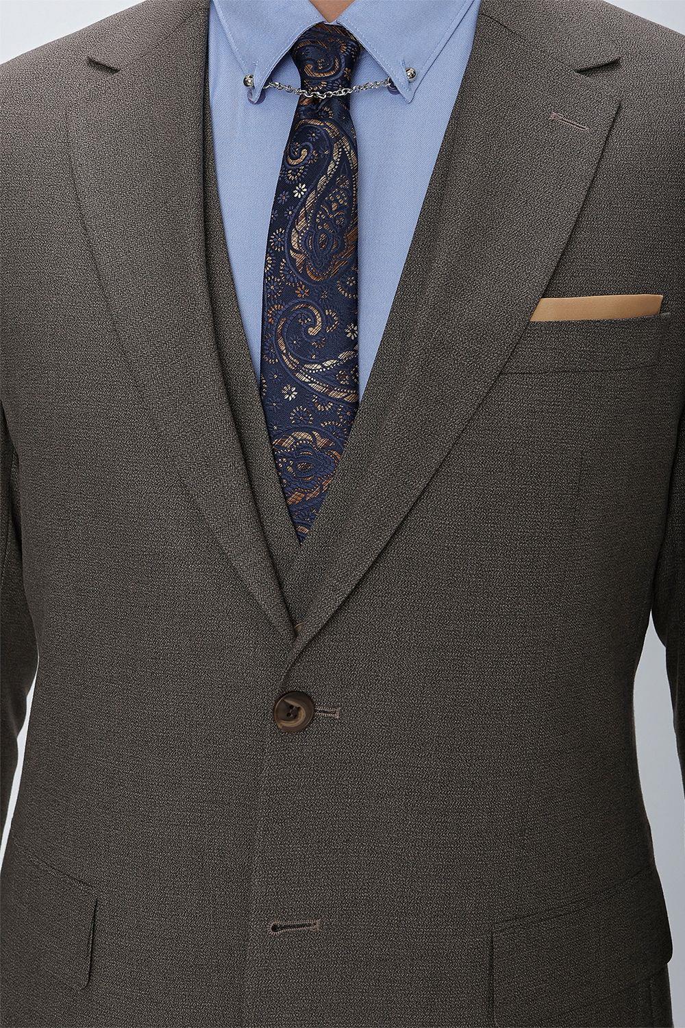 TK 864 Slim Fit Vizon Klasik Takım Elbise