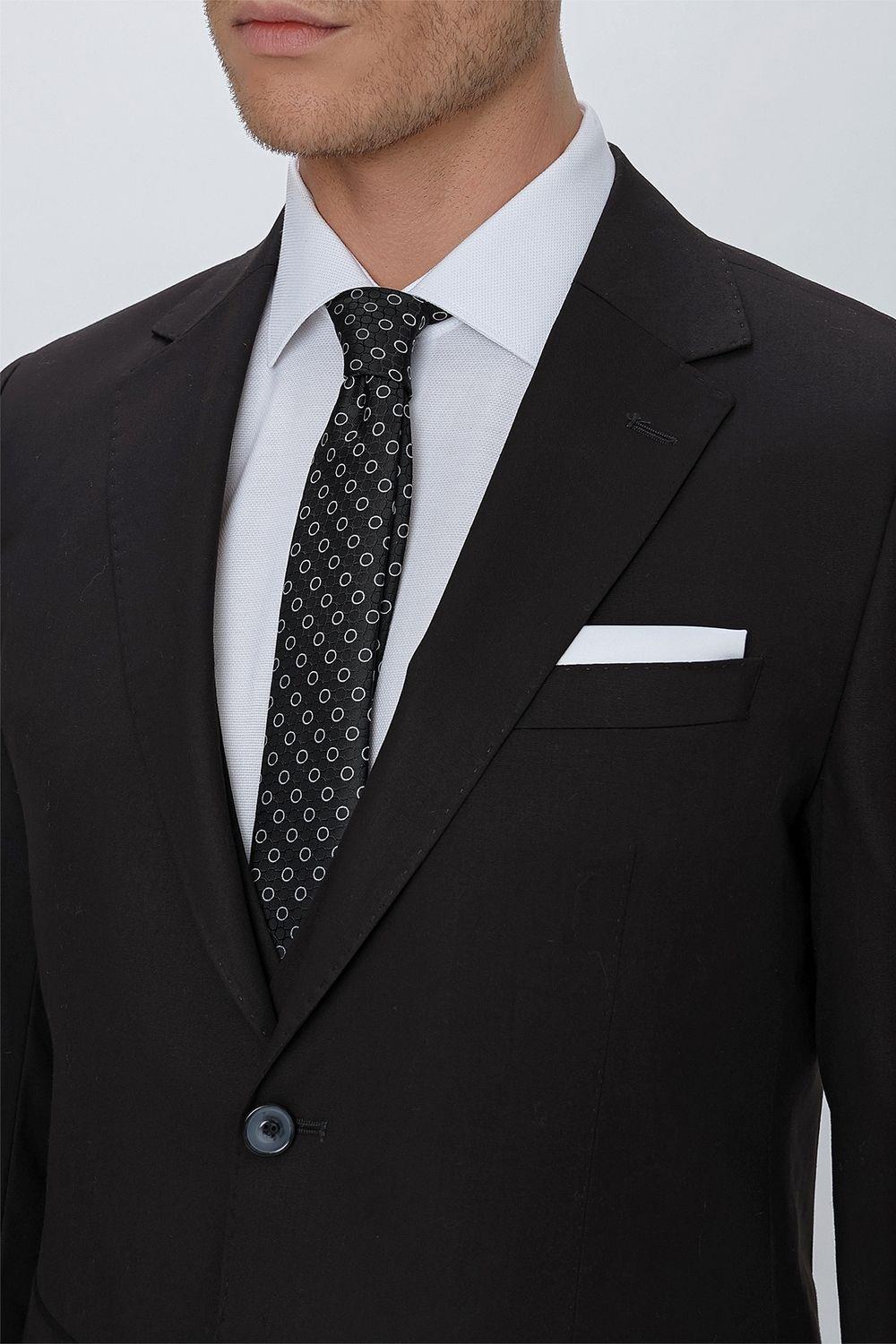 TK 868 Slim Fit Siyah Klasik Takım Elbise