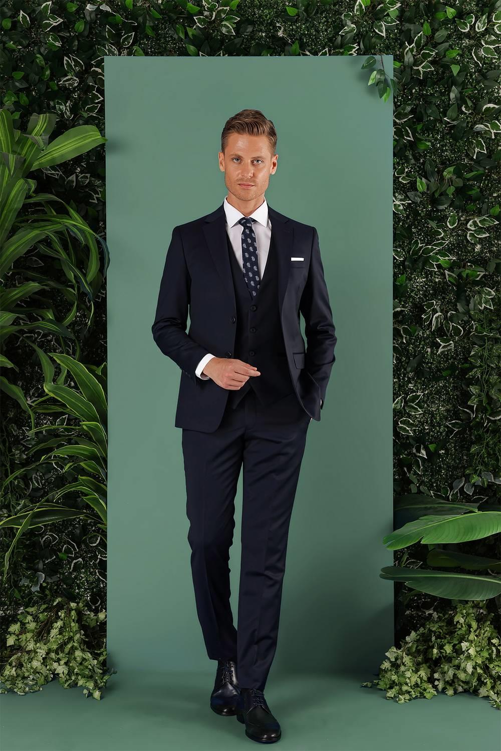 TK 869 Slim Fit Lacivert Klasik Takım Elbise